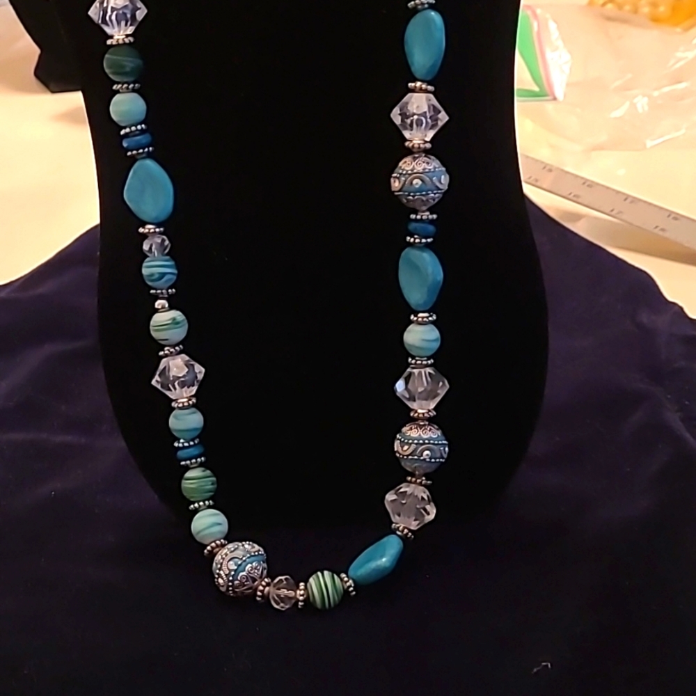 Multi colored Turquoise Beaded  Necklace